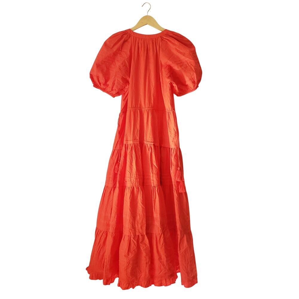 Ulla Johnson Claribel Midi Dress Poppy Orange Cot… - image 4